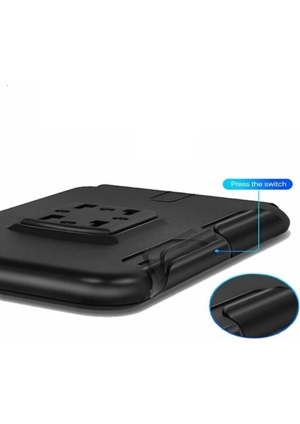 Su geçirmez, dokunmatik ekranlı, şarj girişli siyah motosiklet telefon tutucu