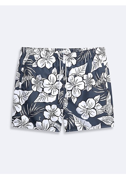 Erkek Çiçekli Regular Lacivert Deniz Şort