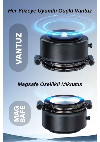 Güçlü mıknatıslı vantuzlu telefon tutucu, her zemine uyum sağlar, şık ve pratik kullanım indirimleri