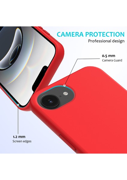 iPhone 16E Kılıfı Için Düşmeye Dayanıklı Sıvı Silikon Yumuşak Astarlı Arka Telefon Kılıfı-Kırmızı (Yurt Dışından) fiyatları