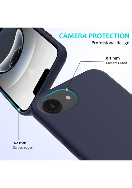 iPhone 16E Kılıfı Için Düşmeye Dayanıklı Sıvı Silikon Yumuşak Astarlı Arka Telefon Kılıfı-Gece Yarısı Mavisi (Yurt Dışından) fiyatları