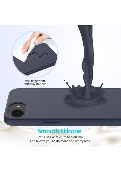 iPhone 16E Kılıfı Için Düşmeye Dayanıklı Sıvı Silikon Yumuşak Astarlı Arka Telefon Kılıfı-Gece Yarısı Mavisi (Yurt Dışından) fırsatları