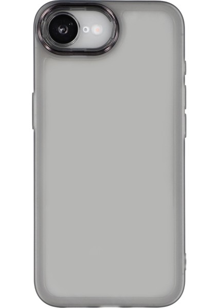 iPhone 16E Kılıfı Elektrokaplama Kamera Çerçevesi Tpu Telefon Kılıfı-Şeffaf Siyah (Yurt Dışından) modelleri