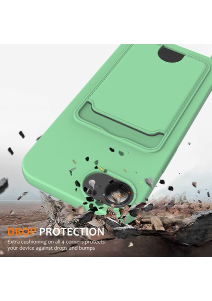 iPhone 16E Kılıfı Sıvı Silikon Kart Tutucu Arka Telefon Kılıfı Kordonlu-Yeşil (Yurt Dışından) fiyatları