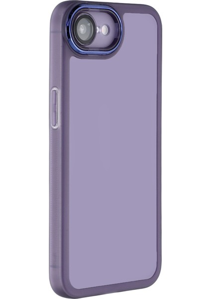 iPhone 16E Kılıfı Elektrokaplama Kamera Çerçevesi Tpu Telefon Kılıfı-Şeffaf Mor (Yurt Dışından)