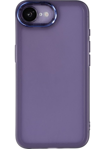 iPhone 16E Kılıfı Elektrokaplama Kamera Çerçevesi Tpu Telefon Kılıfı-Şeffaf Mor (Yurt Dışından) modelleri