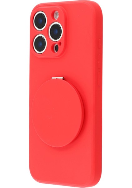 iPhone 16 Pro Kılıfı Düz ​​kenar Koruma Tpu+Pc Telefon Kılıfı Aynalı Ayaklık-Kırmızı (Yurt Dışından) fırsatları