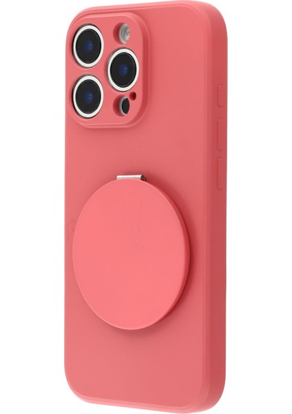 iPhone 16 Pro Kılıfı Düz ​​kenar Koruma Tpu+Pc Telefon Kılıfı Aynalı Ayaklı-Açık Kırmızı (Yurt Dışından) fırsatları