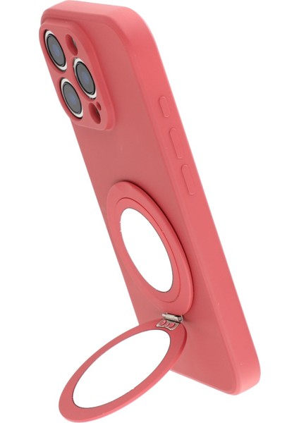 iPhone 16 Pro Kılıfı Düz ​​kenar Koruma Tpu+Pc Telefon Kılıfı Aynalı Ayaklı-Açık Kırmızı (Yurt Dışından) indirimleri