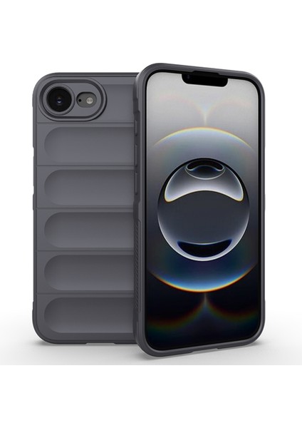 iPhone 16E Kılıf Düşmeye Karşı Yumuşak Tpu Sağlam Telefon Arka Kapağı-Koyu Gri (Yurt Dışından)