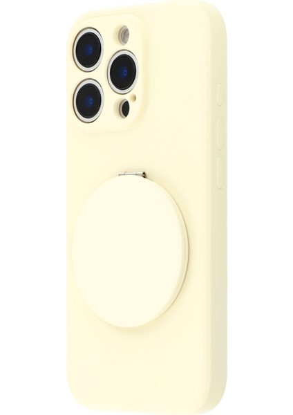 iPhone 16 Pro Kılıfı Düz ​​kenar Koruma Tpu+Pc Telefon Kılıfı Aynalı Ayaklı-Beyaz (Yurt Dışından) fırsatları