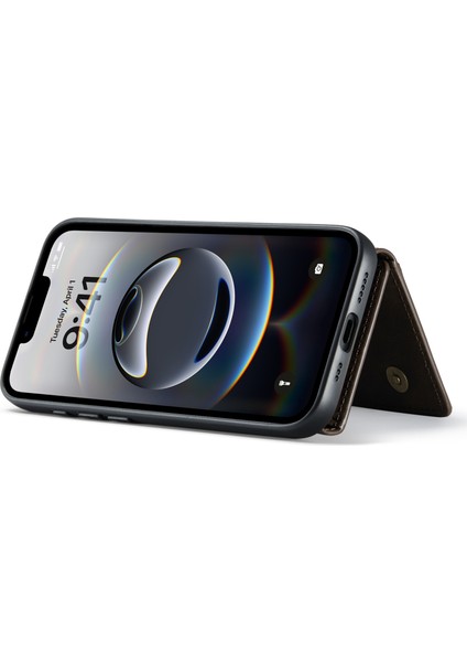 Dg.mıng M2 Serisi iPhone 16E Kılıf Pu+Pc+Tpu Telefon Kılıfı Çıkarılabilir Cüzdan-Kahve (Yurt Dışından)