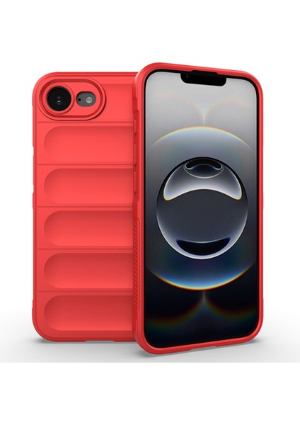 iPhone 16E Kılıf Düşmeye Karşı Yumuşak Tpu Sağlam Telefon Arka Kapağı-Kırmızı (Yurt Dışından)