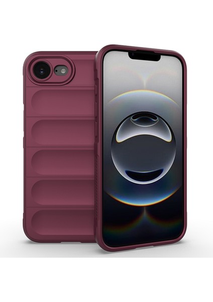 iPhone 16E Kılıf Düşmeye Karşı Yumuşak Tpu Sağlam Telefon Arka Kapağı-Şarap Kırmızısı (Yurt Dışından)