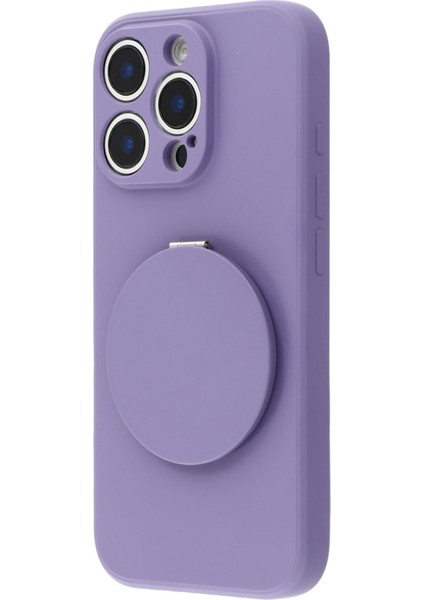 iPhone 16 Pro Kılıfı Düz ​​kenar Koruma Tpu+Pc Telefon Kılıfı Aynalı Ayaklık-Mor (Yurt Dışından) fırsatları