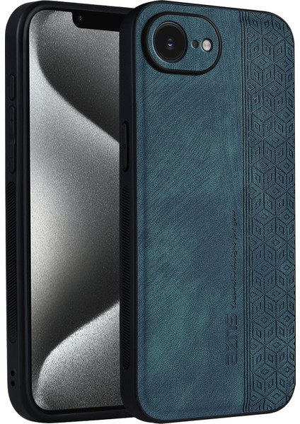 Azns iPhone 16E Kılıf Koruyucu Pu Deri Kaplı Tpu Telefon Kabuğu-Yeşil (Yurt Dışından)