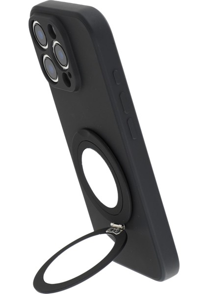 iPhone 16 Pro Kılıfı Düz ​​kenar Koruma Tpu+Pc Telefon Kılıfı Aynalı Ayaklıklı-Siyah (Yurt Dışından) indirimleri