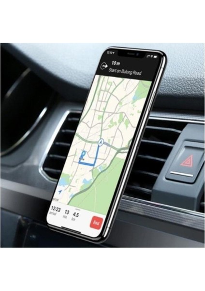 Metal mıknatıslı araç havalandırma telefon tutucu, siyah renk, dayanıklı ve pratik kullanım modelleri
