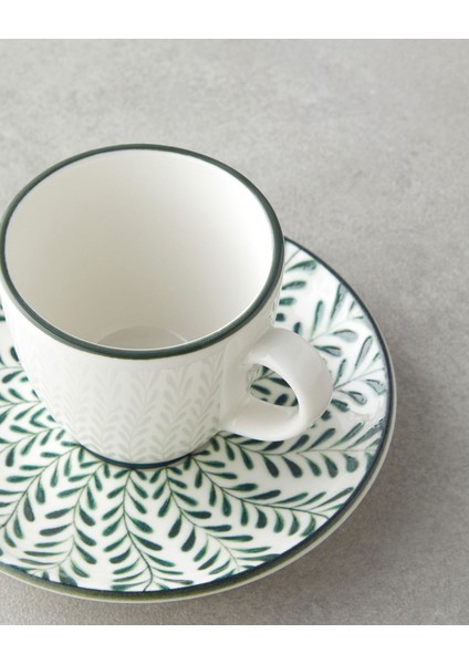 Yeşil Porselen 4'lü Kahve Fincan Takımı, 90 ml, 2 Kişilik, şık ve kullanışlı set fırsatları