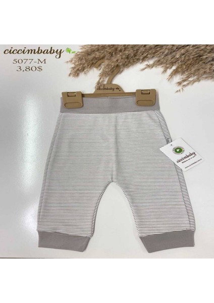 Çizgili Manşetli Pantalon