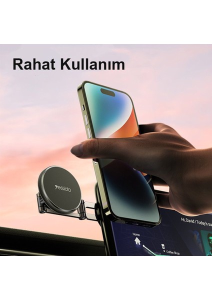 270° Dönen Mıknatıslı Telefon Tutucu, Siyah, 6 Ay Garanti modelleri