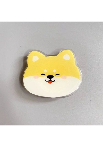 Sevimli Köpek Desenli Sarı Telefon ve Masaüstü Standı