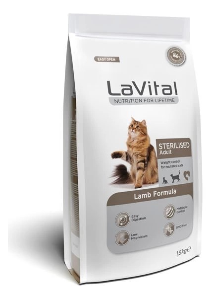 Lavital Sterilised Kuzu Etli Kısırlaştırılmış Kedi Maması 1.5 kg modelleri