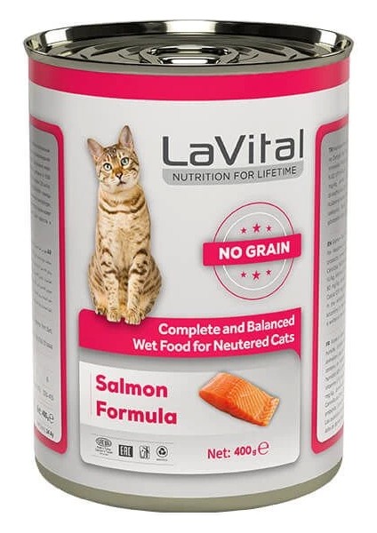 Lavital Sterilised Tahılsız Somonlu Kısır Konserve Kedi Maması 40