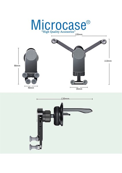 4 Nokta Destekli Araç İçi Telefon Tutucu, Siyah, Pratik ve Güvenli Kullanım