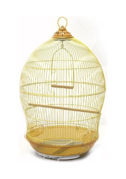 Kubbe Kuş Kafesi Pirinç Sarı 48.5X48.5X76 cm