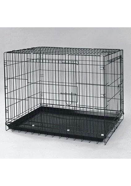 Geniş Metal Köpek Kafesi Siyah 108X69X77.5 cm