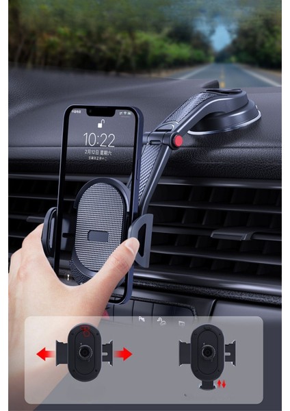 Siyah güçlü vantuzlu araç içi telefon tutucu, mıknatıslı ve pratik kullanım sağlar fiyatları