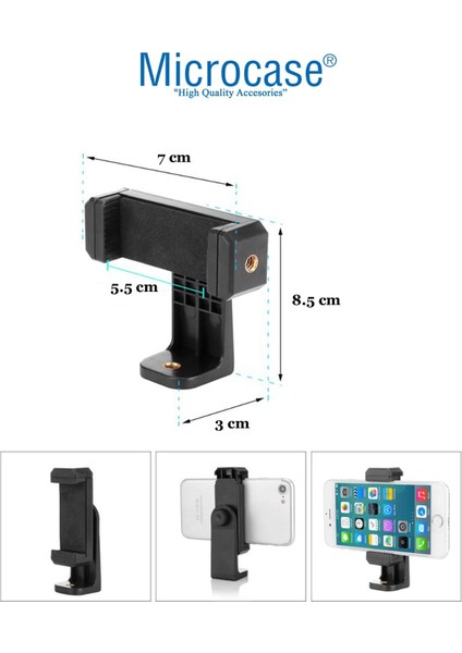 Ayarlanabilir Telefon Tutucu Siyah, Tripod ve Monopod Uyumu, Kauçuk Malzeme fırsatları