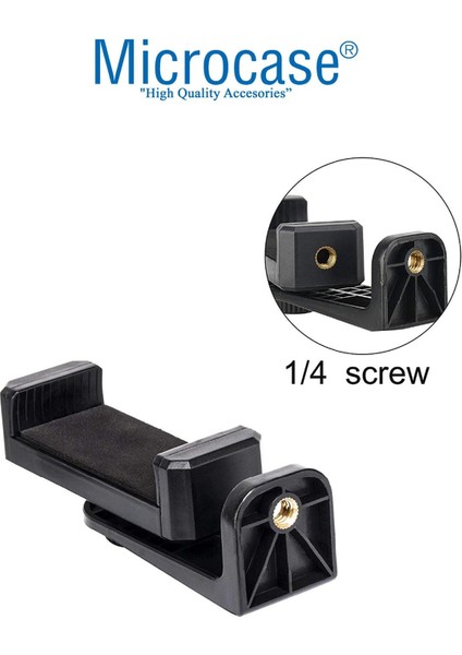 Ayarlanabilir Telefon Tutucu Siyah, Tripod ve Monopod Uyumu, Kauçuk Malzeme