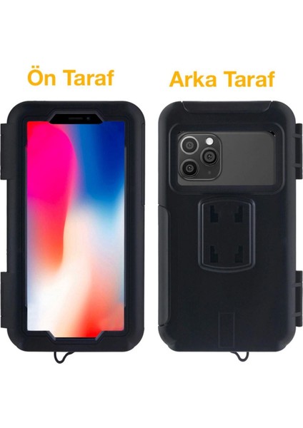 Ally Mt5 Uyumlu Su Geçirmez Motosiklet Dikiz Aynası Telefon Tutucu Siyah