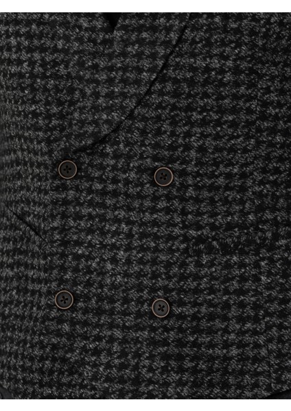 Erkek Antrasit Slim Fit Yün Karışımlı Spor Yelek 50276532-VR006