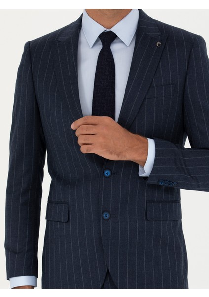 Erkek Lacivert Slim Fit Takım Elbise 50272588-VR033