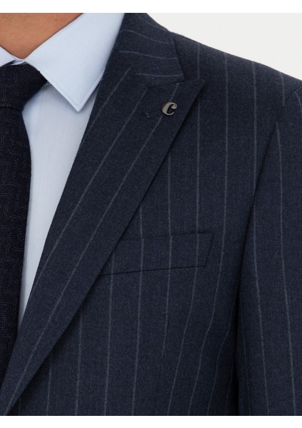 Erkek Lacivert Slim Fit Takım Elbise 50272588-VR033