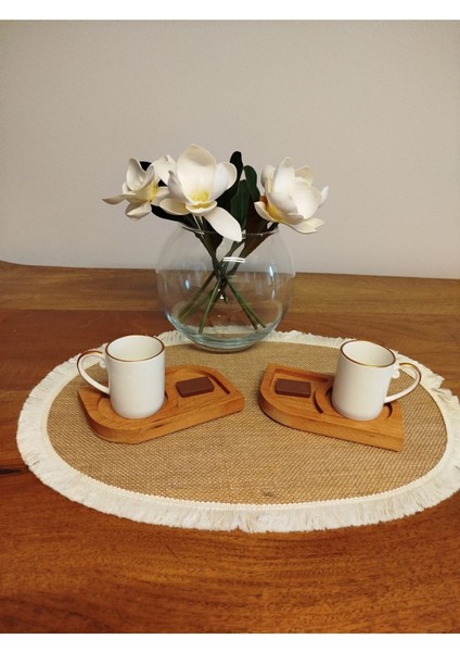 Ahşap kahve ve çay sunum tabağı, kişisel kullanım, 70 ml, şık ve doğal tasarım indirimleri