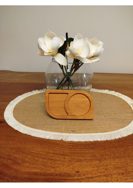 Ahşap kahve ve çay sunum tabağı, kişisel kullanım, 70 ml, şık ve doğal tasarım