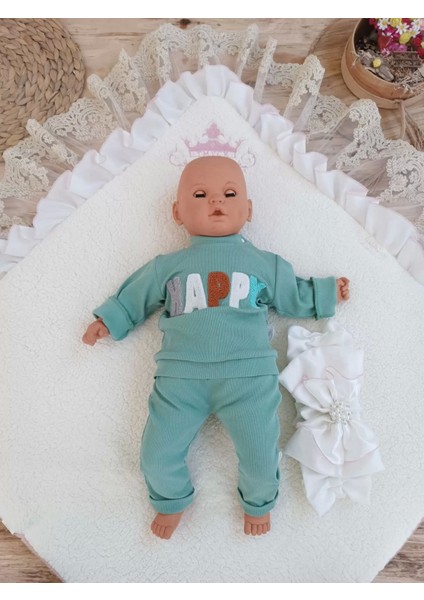 Yenidoğan Wool Yün Kumaş Taç Nakışlı Güpür Duvaklı Fiyonk Prizma Taş Unisex Kundak Bebek Battaniyesi Pembe fırsatları