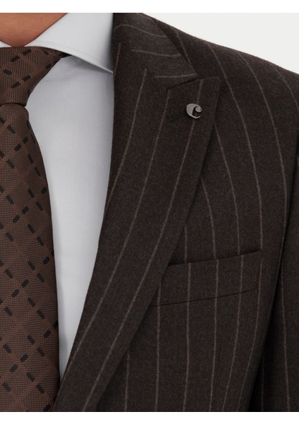 Erkek Kahverengi Slim Fit Takım Elbise 50272588-VR029