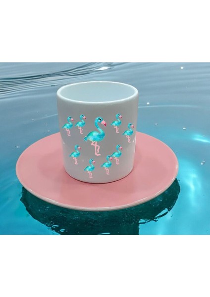Flamingo temalı pembe kahve fincanı, 135 ml, 2 adet, şık ve kullanışlı tasarım