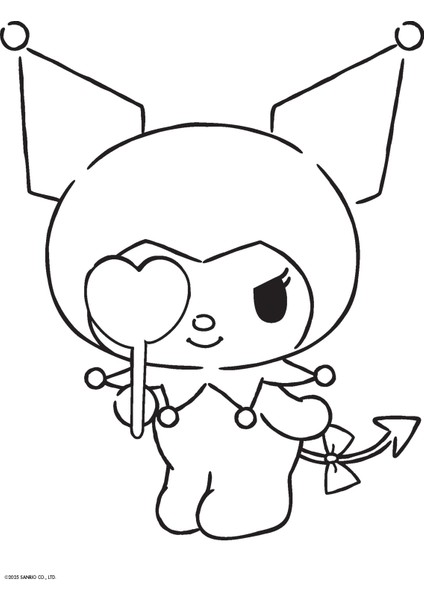 Kuromi - Parti Zamanı Çıkartmalı Boyama Kitabı (Stickerlı Boyama Kitabı ve Kes Yapıştır Hediyesi)