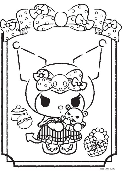 Kuromi - Parti Zamanı Çıkartmalı Boyama Kitabı (Stickerlı Boyama Kitabı ve Kes Yapıştır Hediyesi)