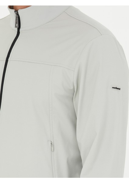 Erkek Taş Pamuk Karışımlı Tam Fermuarlı Sweatshirt 50275618-VR049