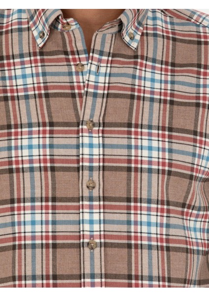 Erkek Vizon Regular Fit Uzun Kollu Gömlek 50272912-VR052