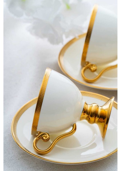Altılı kahve fincan takımı, şık ve kullanışlı 6 kişilik 90 ml paket