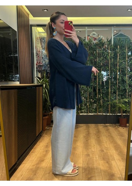 Kadın Müslim Kumaş Bağlamalı Kimono
