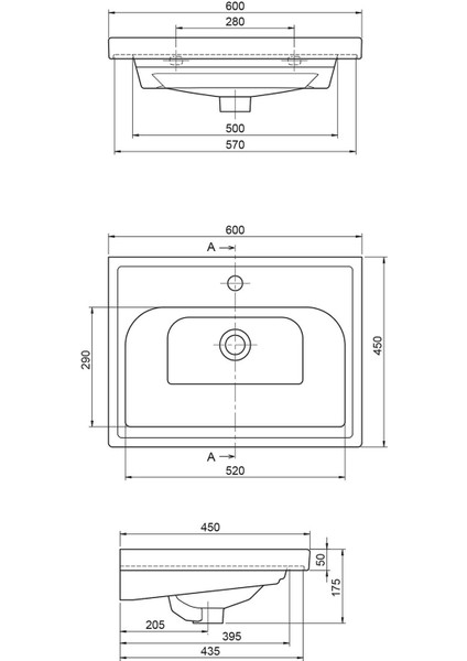 Seramik Frame Etajerli Lavabo 60 x 45 cm modelleri